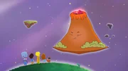 Der kleine Vulkan hat Schwierigkeiten mit seinem Feuerwerk.