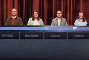 ARD GEFRAGT - GEJAGT FOLGE 897, "Alexander Bommes pr&auml;sentiert beliebtes Quizformat", am Freitag (22.08.25) um 18:00 Uhr im ERSTEN. Aufzeichnung zum ARD-Quiz &bdquo;Gefragt-Gejagt&ldquo;  Die Kandidaten (v.l.n.r. am Panel): Patrick Schwalger, Josephine Szallies, Ulrich Straub, Prisca Weider.