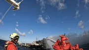 Die DGzRS-Station Warnemünde im Einsatz: Brand auf Öltanker. Die DGzRS-Station Warnemünde im Einsatz: Brand auf Öltanker.