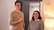 Bob and Tricia react to the hidden door. Renovated by Leslie and Lyndsay; as seen on Unsellable Houses Season 3.