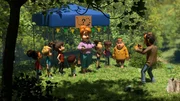 Frau Mirabelle und Herr Sharif veranstalten eine Schnitzeljagd durch den Wald. Der erste Preis ist ein Schokoladenpokal. Frau Mirabelle und Herr Sharif veranstalten eine Schnitzeljagd durch den Wald. Der erste Preis ist ein Schokoladenpokal.