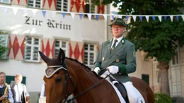 Meldereiter im Festzug, Arnsberger Sch&uuml;tzenfest