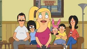 Tina allows Tammy to spend Spring Break with the Belchers in the "Sleeping with the Frenemy" episode of Bob's Burgers (in the picture, l-r: Bob, Tina, Tammy, Louise, Gene, Linda). Tina allows Tammy to spend Spring Break with the Belchers in the "Sleeping with the Frenemy" episode of Bob's Burgers (in the picture, l-r: Bob, Tina, Tammy, Louise, Gene, Linda).