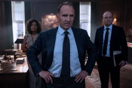 L-R: Eve Moneypenny (Naomie Harris), M (Ralph Fiennes), Tanner (Rory Kinnear)