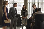 Bull (Michael Weatherly, l.) mit seinem Team (v.l.n.r. Geneva Carr, Freddy Rodriguez und Annabelle Attanasio)