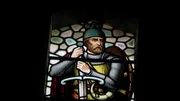 Dieses Buntglasfenster zeigt den schottischen Ritter und Nationalhelden William Wallace. Es befindet sich im National Wallace Monument in Stirling, Schottland. Dieses Buntglasfenster zeigt den schottischen Ritter und Nationalhelden William Wallace. Es befindet sich im National Wallace Monument in Stirling, Schottland.