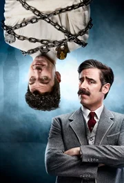 Artwork zur ersten Staffel "Houdini & Doyle" mit Michael Weston als Harry Houdini (l.) und Stephen Mangan als Arthur Conan Doyle.