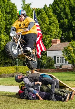 Zach Holmes, Danger Ehren, Dave England, and Preston Lacy in jackass forever from Paramount Pictures and MTV Entertainment Studios.