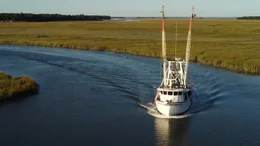 Shrimp-Boot der Familie Reaves in Beaufort, South Carolina.