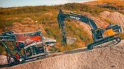Volvo excavator during a gold mining operation.