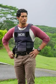 &bdquo;Ohana&ldquo; &ndash; Captain Milius (Enver Gjokaj) continues to work with Tennant and her team in the aftermath of the prisoner exchange between the U.S. and eastern Europe. Also, Whistler takes Ernie's advice and makes a grand gesture in the hope of winning Lucy back, on the conclusion of the two-part season finale of NCIS: HAWAI'I. Pictured: Alex Tarrant as Kai Holman.