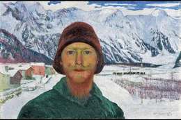 Giovanni Giacometti, Selbstbildnis im Schnee 1899.