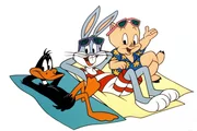 Daffy Duck, Bugs Bunny (v. li. n. re.) und Schweinchen Dick