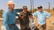 Gold prospectors Andrew Illingworth and Andreas Macherey with Investor Mark Kommer on a Gold Lease in Australia, Northern Territory.