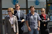 PSYCH -- "Gus Walks Into A Bank" -- Pictured: (l-r) Kristen Nelson as Karen Vick, Tim Omundson as Carlton Lassiter, James Roday as Shawn Spencer, Maggie Lawson as Juliet O'Hara -- USA Network Photo: Alan Zenuk PSYCH -- "Gus Walks Into A Bank" -- Pictured: (l-r) Kristen Nelson as Karen Vick, Tim Omundson as Carlton Lassiter, James Roday as Shawn Spencer, Maggie Lawson as Juliet O'Hara -- USA Network Photo: Alan Zenuk