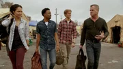 (v.l.n.r.) Riley Davis (Tristin Mays); Wilt Bozer (Justin Hires); MacGyver (Lucas Till); Jack Dalton (George Eads).