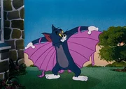 Kater Tom l&auml;sst nichts unversucht, um Jerry aus dem Vogelnest zu jagen.