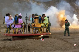 Zach Holmes, Dave England, Eric Manaka, Sean "Poopies" McInerney, Steve-O, Jasper, and Johnny Knoxville in jackass forever from Paramount Pictures and MTV Entertainment Studios.