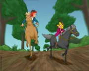 Bibis Lieblingsstute Sabrina bringt ein Fohlen zur Welt, das Bibi und Tina Felix nennen. Gleich nach der Geburt müssen die beiden so schnell wie möglich ein wichtiges Medikament für das Fohlen besorgen und machen sich auf in Richtung Falkenstein. Bibis Lieblingsstute Sabrina bringt ein Fohlen zur Welt, das Bibi und Tina Felix nennen. Gleich nach der Geburt müssen die beiden so schnell wie möglich ein wichtiges Medikament für das Fohlen besorgen und machen sich auf in Richtung Falkenstein.