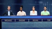 Die Kandidaten aus Team 4: Michael Kessler, Eugene Boateng, Negah Amiri und Tan Caglar (v. l. n. r.).