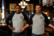 PSYCH -- "Shawn Gets The Yips" Episode 4007 -- Pictured: (l-r) Dule Hill as Gus Guster, James Roday as Shawn Spencer -- USA Network Photo: Alan Zenuk