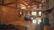 Brooke and Dan's dream is a secluded log cabin with a modern kitchen, fireplace and storage space for outdoor equipment.