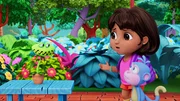 L-R: Eric Bauza as the voice of Chompy, Diana Zerme&ntilde;o as the voice of Dora and Asher Colton Spence as the voice of Boots in DORA Streaming Paramount+. Photo Credit: Paramount+   Nickelodeon, Dora and all related  titles, logos and characters are trademarks of Viacom International Inc.