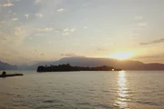 Sonnenaufgang über der Isola del Garda