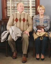 Officer Woods (Michael Coleman, l.); Sharon (Ericka Kreutz, r.)