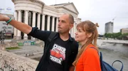 Nina Heins mit Guide Vojo in Skopje.