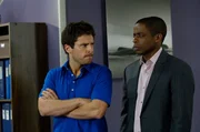 PSYCH &ndash; "9 Lives" &ndash; (l-r) James Roday as Shawn Spencer, Dule Hill as Burton 'Gus' Guster