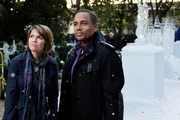 Ausgerechnet in einer der k&auml;ltesten N&auml;chte des New Yorker Winters wird die Leiche der Hotelbesitzerin Fiona Chisolm gefunden. Lindsay Monroe (Anna Belknap, l.) und Dr. Sheldon Hawkes (Hill Harper, r.) &uuml;bernehmen den Fall.