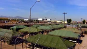 Das "Tent City Jail" in Phoenix, Arizona: In den Zelten steigen die Temperaturen auf über als 60 Grad Celsius. Das "Tent City Jail" in Phoenix, Arizona: In den Zelten steigen die Temperaturen auf über als 60 Grad Celsius.