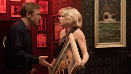 Christoph Waltz (Walter Keane), Amy Adams (Margaret Keane).