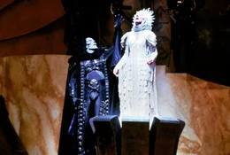 L-R: Skeletor (Frank Langella), Sorceress (Christina Pickles)