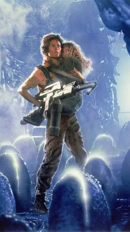 Schafft es Ellen Ripley (Sigourney Weaver, l.) der Alienkolonie zu entkommen und Newt (Carrie Henn) zu retten?
