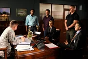 PSYCH &ndash; "You Can't Handle This Episode" &ndash; Pictured: (l-r) Robert Patrick as Major Felts, Dule Hill as Gus Guster, James Roday as Shawn Spencer, Maggie Lawson as Juliet O'Hara, John Cena as Ewan, Timothy Omundson as Carlton Lassiter.