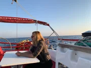 Israel - Mariana van Zeller on a boat. (Credit: National Geographic)