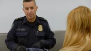 A CBP Officer at MIA questions a person of interest traveling from Colombia. (National Geographic/Lucky 8 TV) A CBP Officer at MIA questions a person of interest traveling from Colombia. (National Geographic/Lucky 8 TV)
