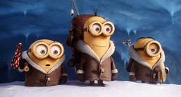 Die Minions (v.l.) Bob, Kevin und Stuart machen sich auf den Weg, um einen neuen, b&ouml;sen Anf&uuml;hrer zu finden. Denn die kleinen gelben Wesen haben nur ein Lebensziel: den schrecklichsten Schurken der Geschichte zu dienen.
