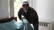 Diego Pillco grabs the bed sheet with deadly intent.