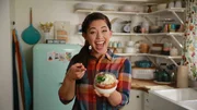 Portrait of Molly Yeh making her Spiced Tomato ABC's, as seen on Girl Meets Farm, season 7.