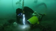 Underwater dredging. Underwater dredging.