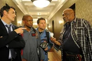 PSYCH &ndash; Episode 615 "Heeeeere's Lassie" &ndash; (l-r) Timothy Omundson as Lassiter, Dule Hill as Gus Guster, James Roday as Shawn Spencer, Lou Gossett Jr. as Lloyd