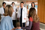 The Good Doctor, Die Macht des Glaubens. Dr. Han ist von Shauns außergewöhnlichen diagnostischen Fähigkeiten überzeugt, gleichzeitig sieht er auch Shauns Schwächen. Deshalb hat er ihn in die Pathologie versetzt, da er davon überzeugt ist, dass Shaun dort sein ganzes Potential ohne Probleme zeigen kann. Shaun wird zwar herzlich aufgenommen, doch er will weiterhin in die Chirurgie. Shauns Kollegen kümmern sich gerade um einen Pater, der seinen Tumor als Strafe Gottes betrachtet und keinerlei schmerzlindernde Mittel einnehmen will. Im Bild (v.li.): Will Yun Lee (Dr. Alex Park), Kelsey Crane (Sadie Barnes), Freddie Highmore (Dr. Shaun Murphy), Daniel Dae Kim (Dr. Jackson Han), Natasha Calis (Jess Barnes), Christina Chang (Dr. Audrey Lim). The Good Doctor, Die Macht des Glaubens. Dr. Han ist von Shauns außergewöhnlichen diagnostischen Fähigkeiten überzeugt, gleichzeitig sieht er auch Shauns Schwächen. Deshalb hat er ihn in die Pathologie versetzt, da er davon überzeugt ist, dass Shaun dort sein ganzes Potential ohne Probleme zeigen kann. Shaun wird zwar herzlich aufgenommen, doch er will weiterhin in die Chirurgie. Shauns Kollegen kümmern sich gerade um einen Pater, der seinen Tumor als Strafe Gottes betrachtet und keinerlei schmerzlindernde Mittel einnehmen will. Im Bild (v.li.): Will Yun Lee (Dr. Alex Park), Kelsey Crane (Sadie Barnes), Freddie Highmore (Dr. Shaun Murphy), Daniel Dae Kim (Dr. Jackson Han), Natasha Calis (Jess Barnes), Christina Chang (Dr. Audrey Lim).