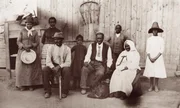 Former slave and Underground Railroad conductor Harriet Tubman, along with her family and former slaves she helped during the Civil War.