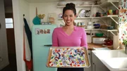 Portrait of Molly Yeh making her Gummy Bear Bark