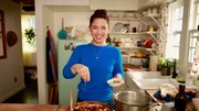 Candid shot of Molly Yeh making her Short Rib Gnocchi, as seen on Girl Meets Farm, Season 7.