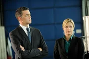 PSYCH &mdash; "The Head, The Tail, The Whole Damn Episode" Episode 4014 &mdash; (l-r) Timothy Omundson as Carlton Lassiter, Maggie Lawson as Juliet O'Hara.