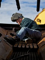 Steve Pomrenke welding on the Christine Rose.